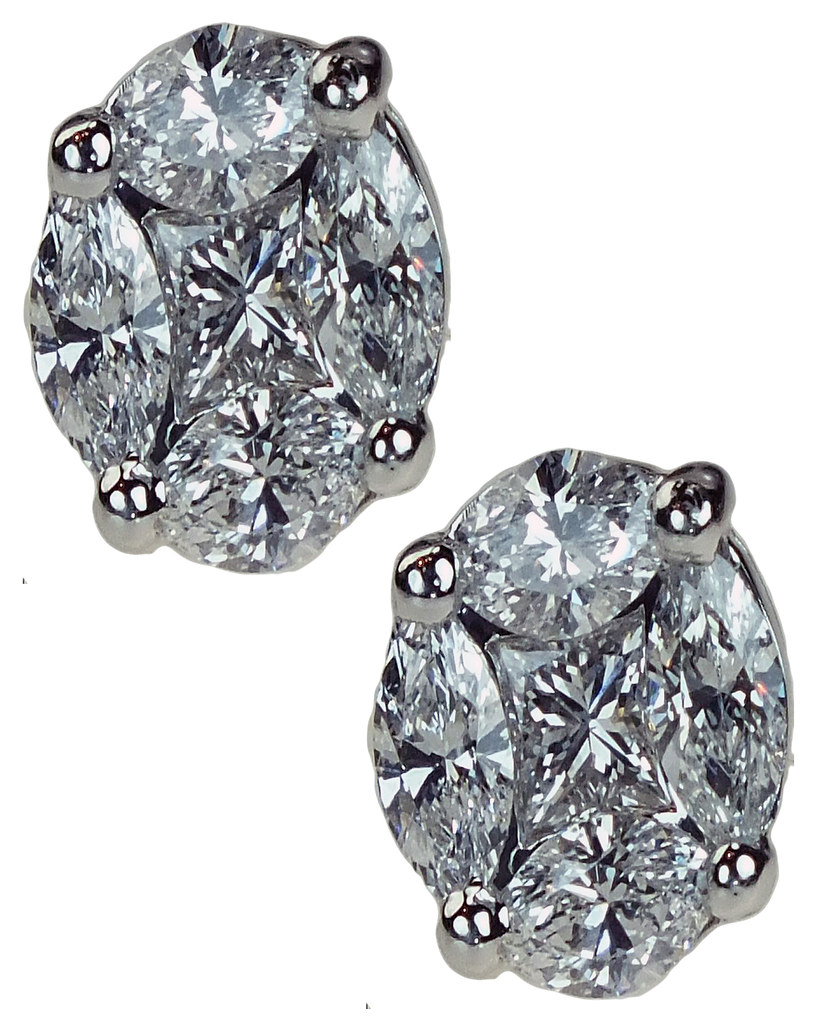 Boucles d'oreilles puces en diamant